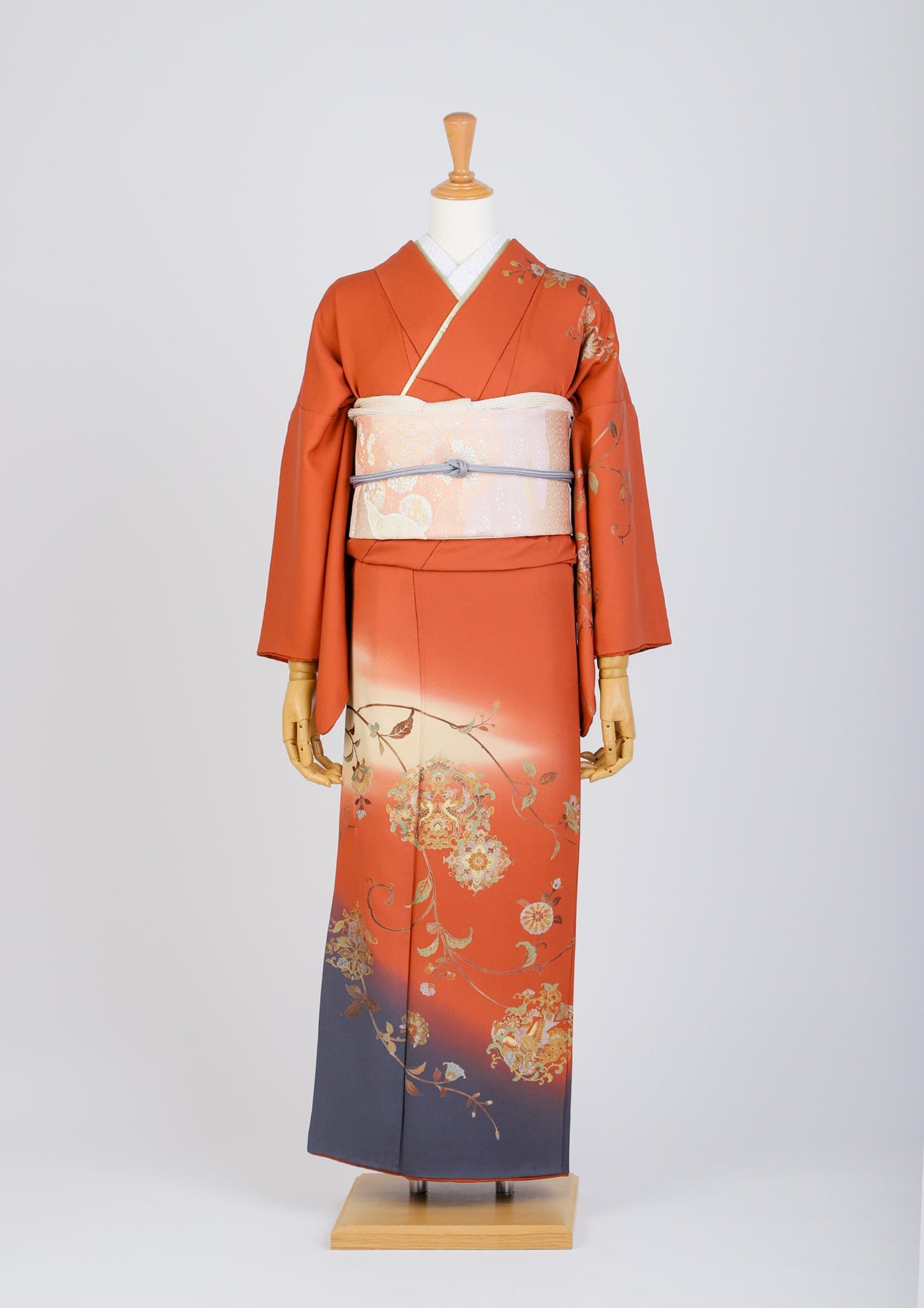 訪問着レンタル：樺色と藍鉄色】D-S1 – kimono-hearts-onlinestore