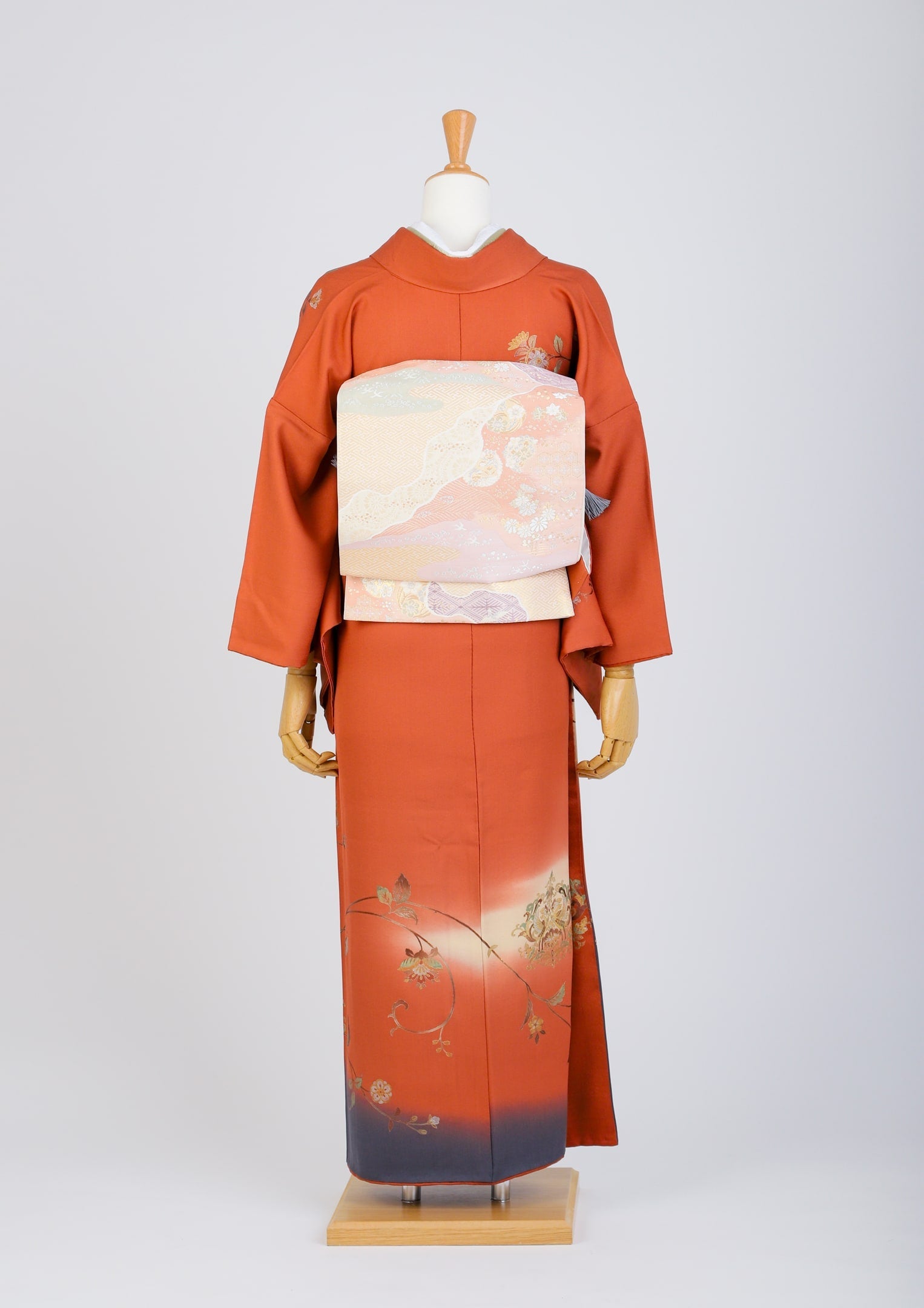 訪問着レンタル：樺色と藍鉄色】D-S1 – kimono-hearts-onlinestore