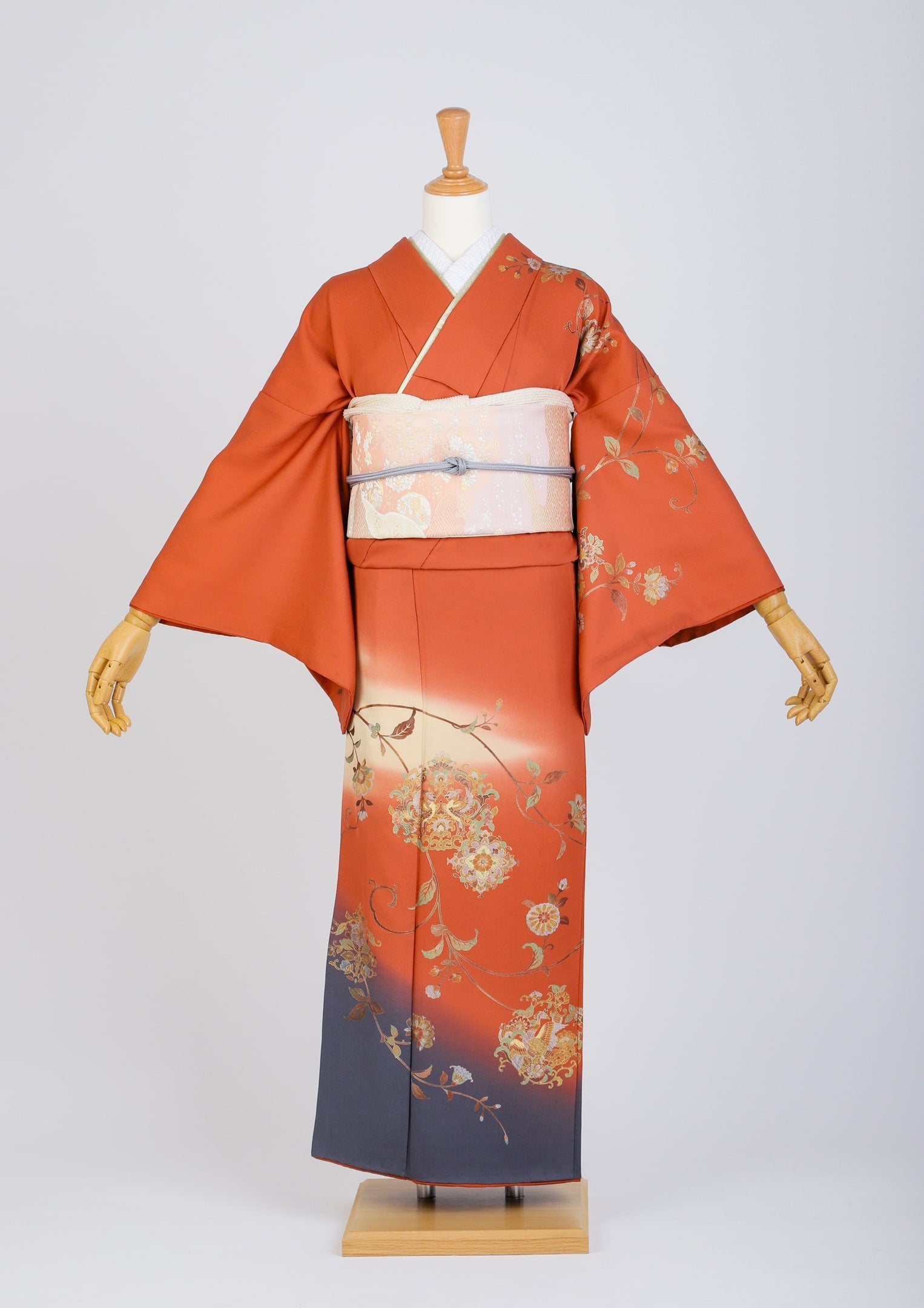 訪問着レンタル：樺色と藍鉄色】D-S1 – kimono-hearts-onlinestore