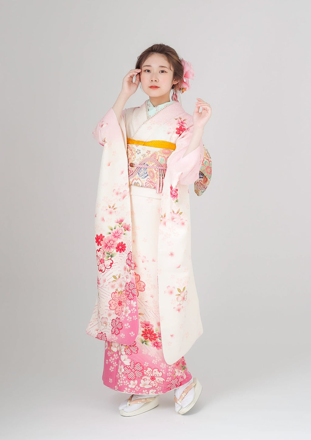 【振袖レンタル：C-52】ふんわり舞妓 古典×パステル – kimono 