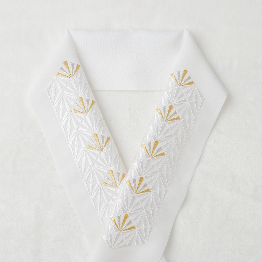 半衿：菱松葉刺繍白 – kimono-hearts-onlinestore