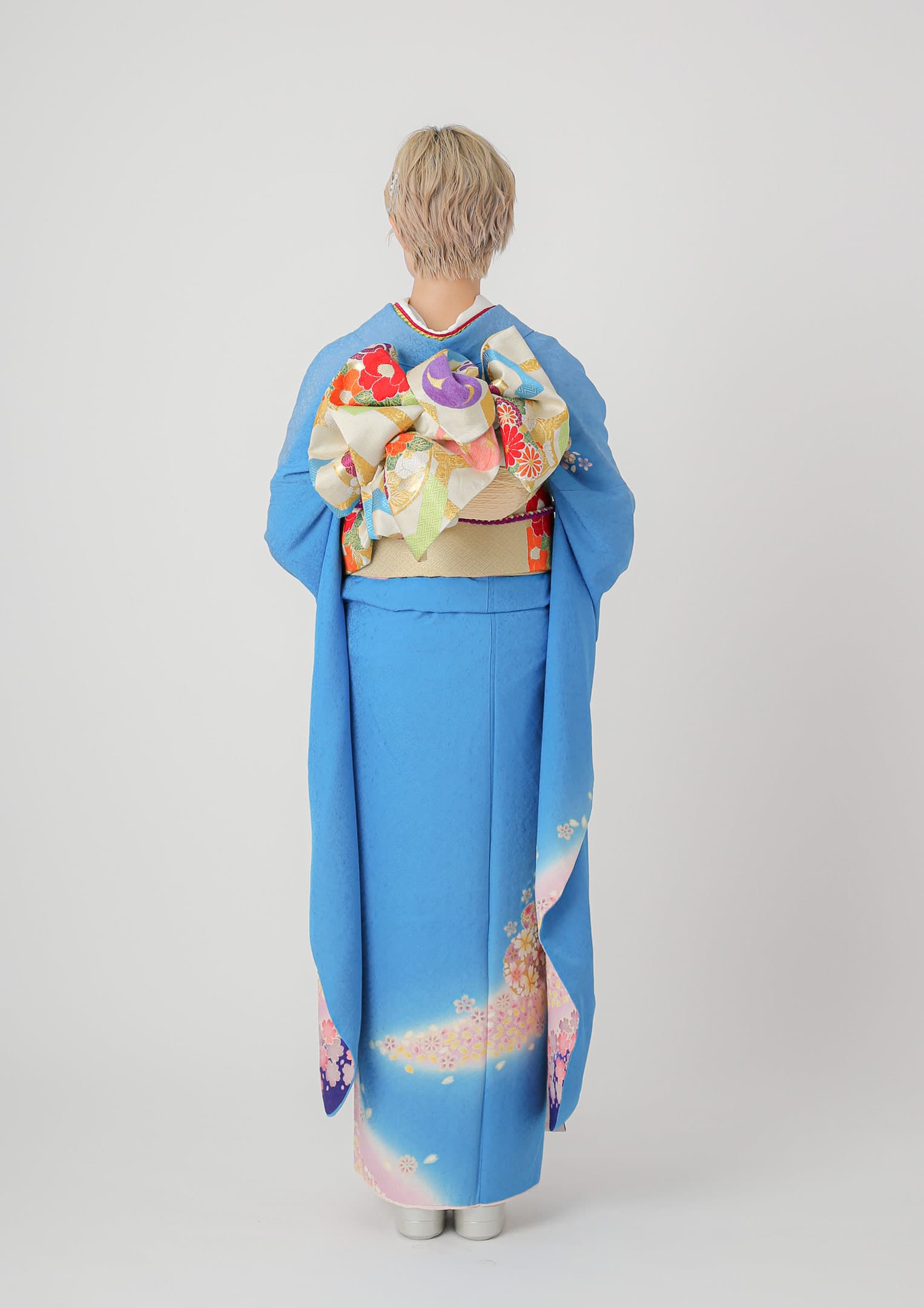 短期振袖ネットレンタル：伝統古典】天の川×水色/C-059 – kimono