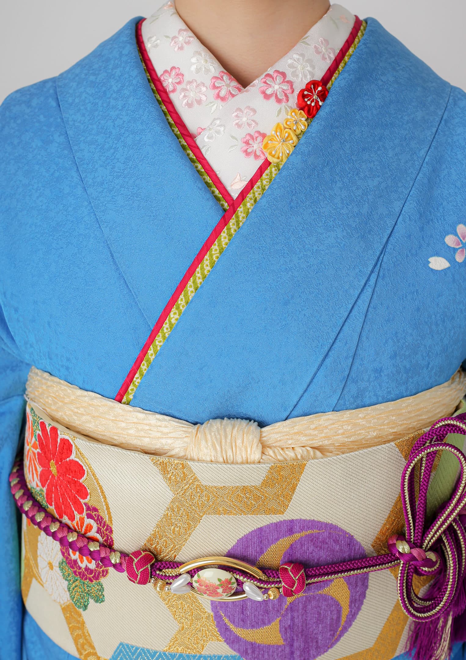 振袖ネットレンタル：伝統古典】天の川×水色/C-059 – kimono-hearts