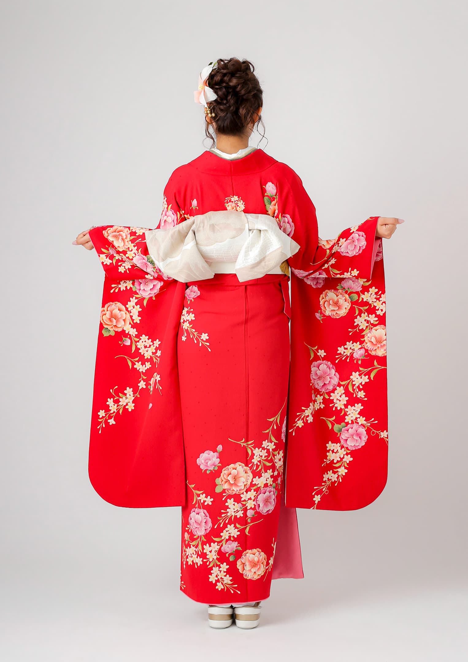 振袖レンタル：C-070】つつましに華 古典×赤 – kimono-hearts-onlinestore