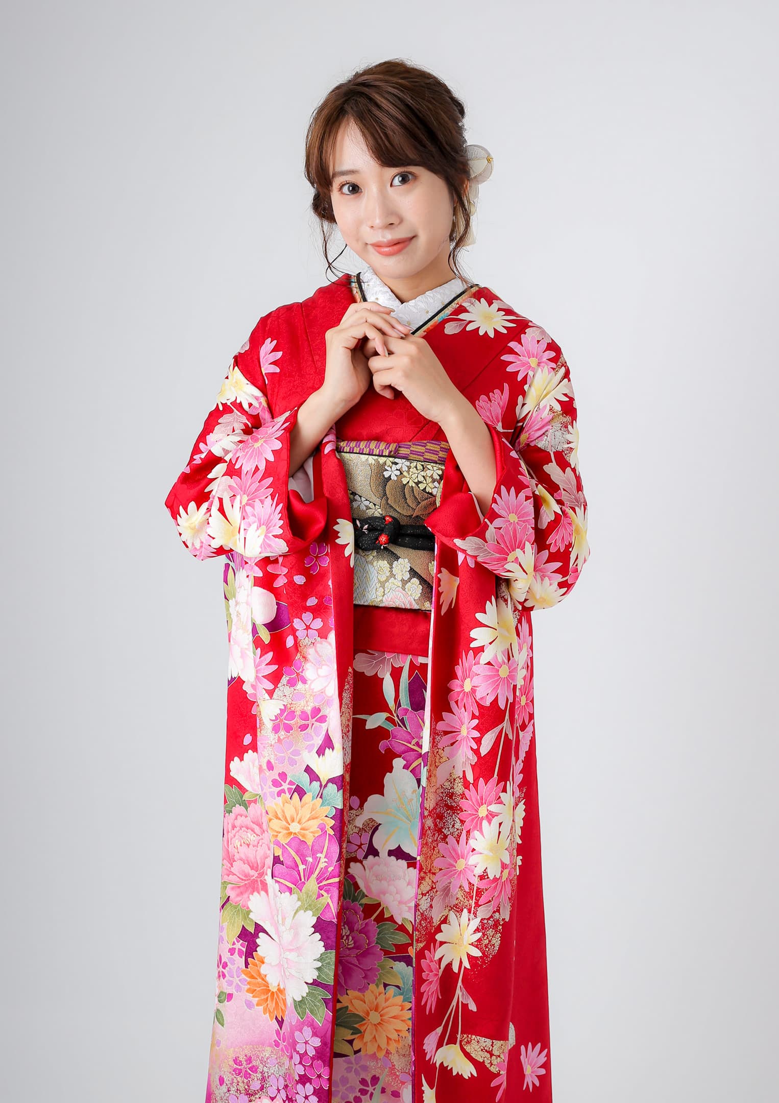 振袖ネットレンタル：伝統古典】赤とにぎやかし華/C-072 – kimono-hearts-onlinestore