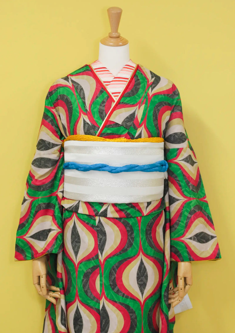 【振袖ネットレンタルすぐ届く成人式振袖】注文後1週間程度でお届け！サイケデリックで個性的/KH-533