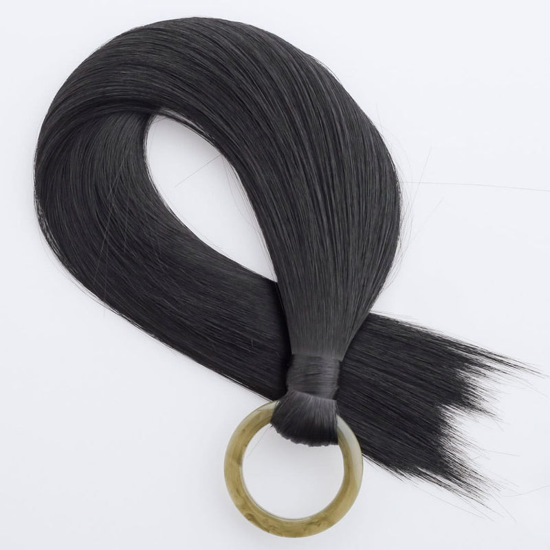髪飾り：ポニーテールリング　黒×カーキ