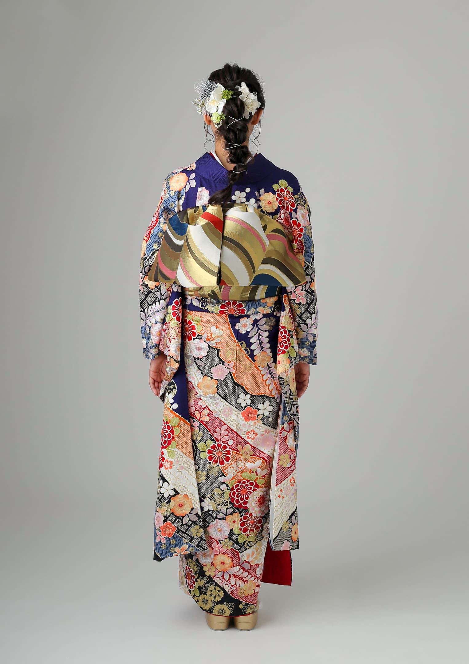 振袖ネットレンタル：聡明な青】知的で古典的な印象2nd/KH-309