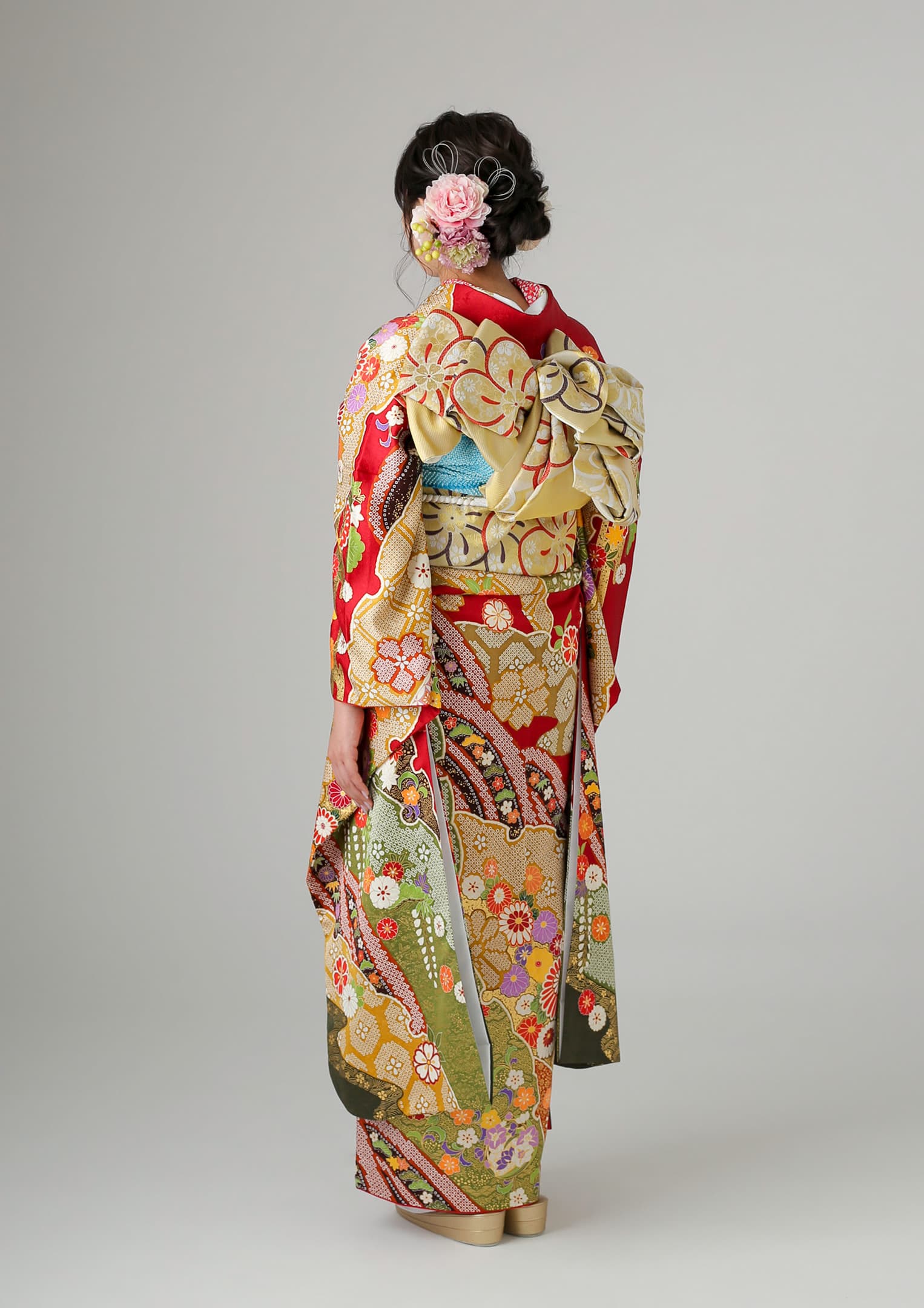 振袖ネットレンタル：赤と緑】可憐に王道に/KH-342 – kimono-hearts