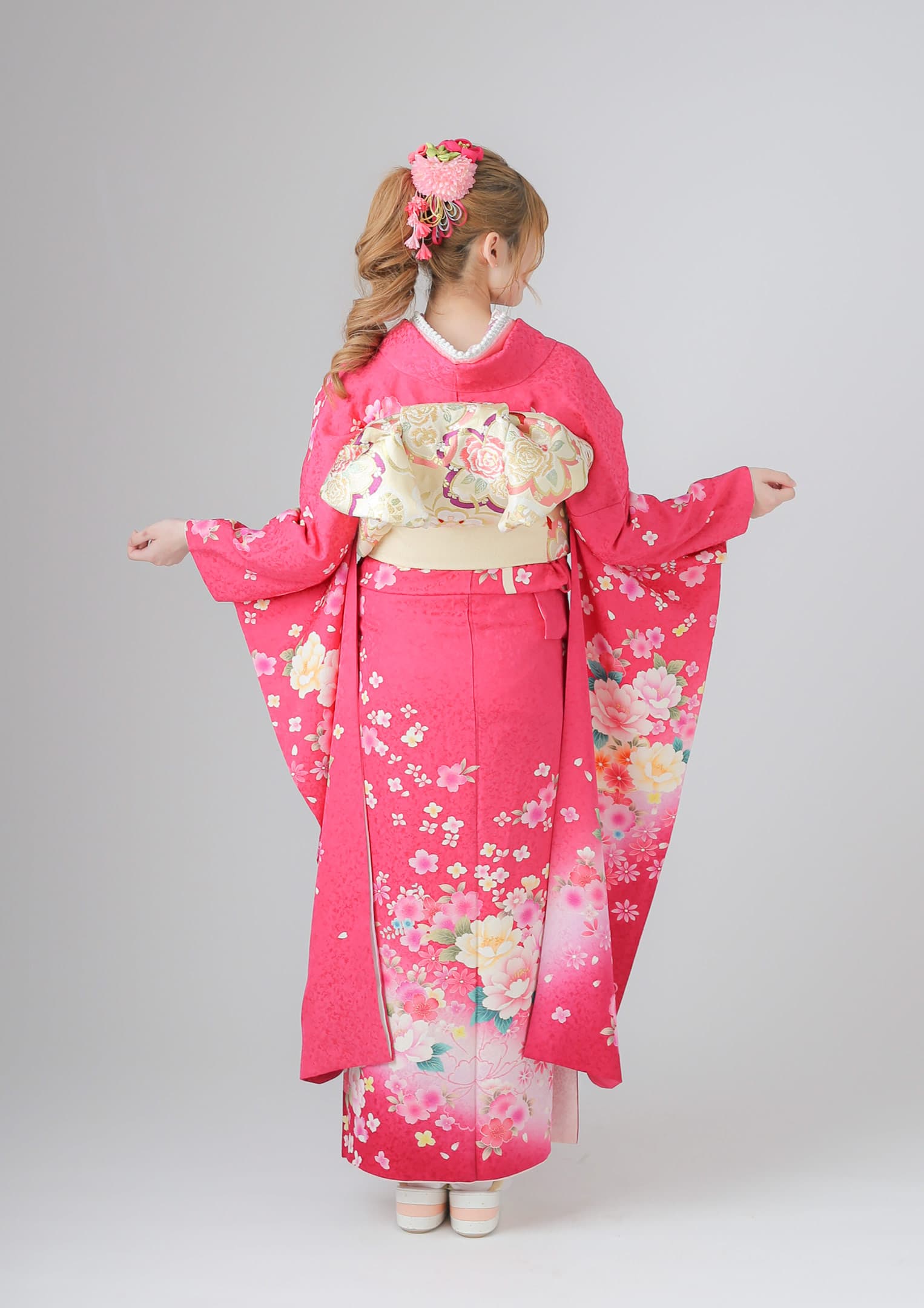 振袖ネットレンタル：ロマンティックガーリー】ガーリー×ピンク/C-044