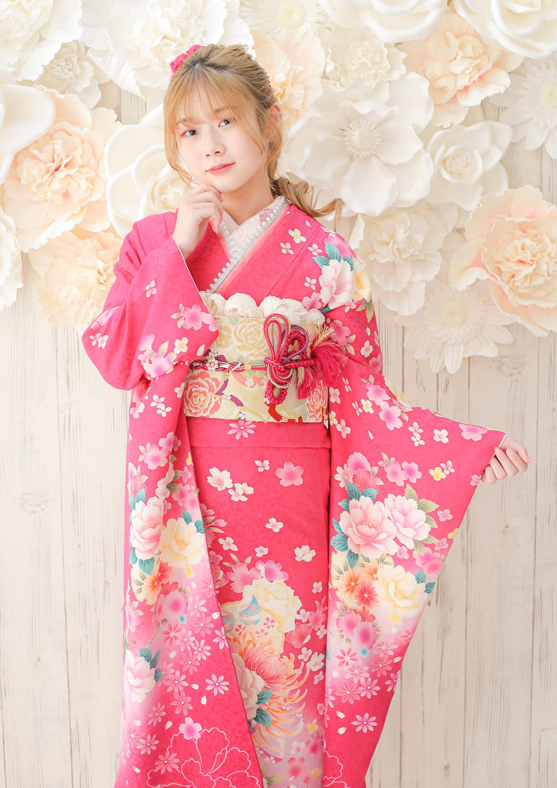 振袖レンタル：C-044】PINK GIRLY ガーリー×ピンク – kimono-hearts 