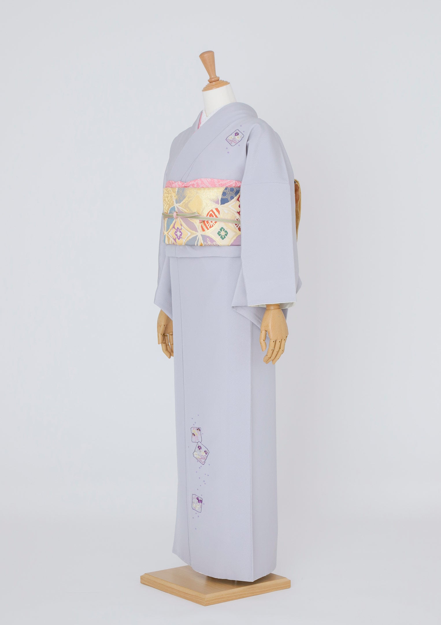 訪問着レンタル：白菫色に慎まし刺繍】ほんのり淡い紫で上品に D-L11