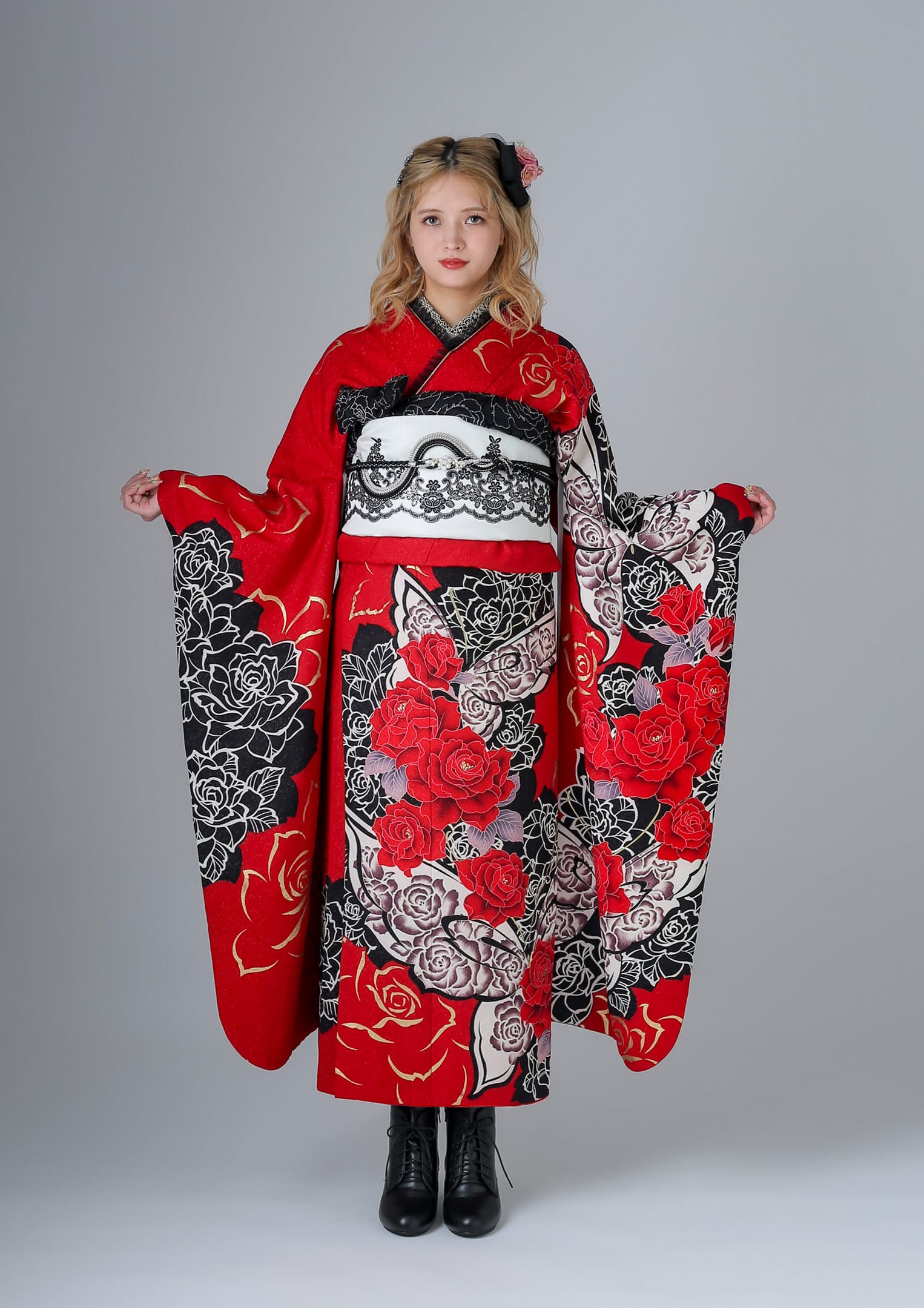 振袖ネットレンタル：ゴシック】赤と蝶/C-054 – kimono-hearts-onlinestore