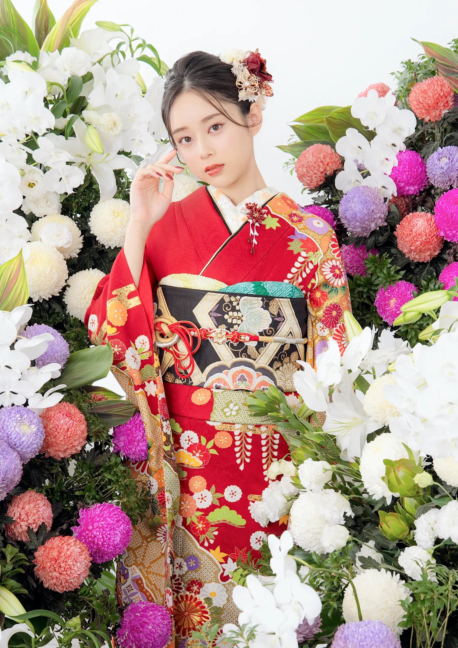 closet_nk(342) ☆お振袖☆ 優雅 華やかさと気品和柄 絞り 舞櫻×