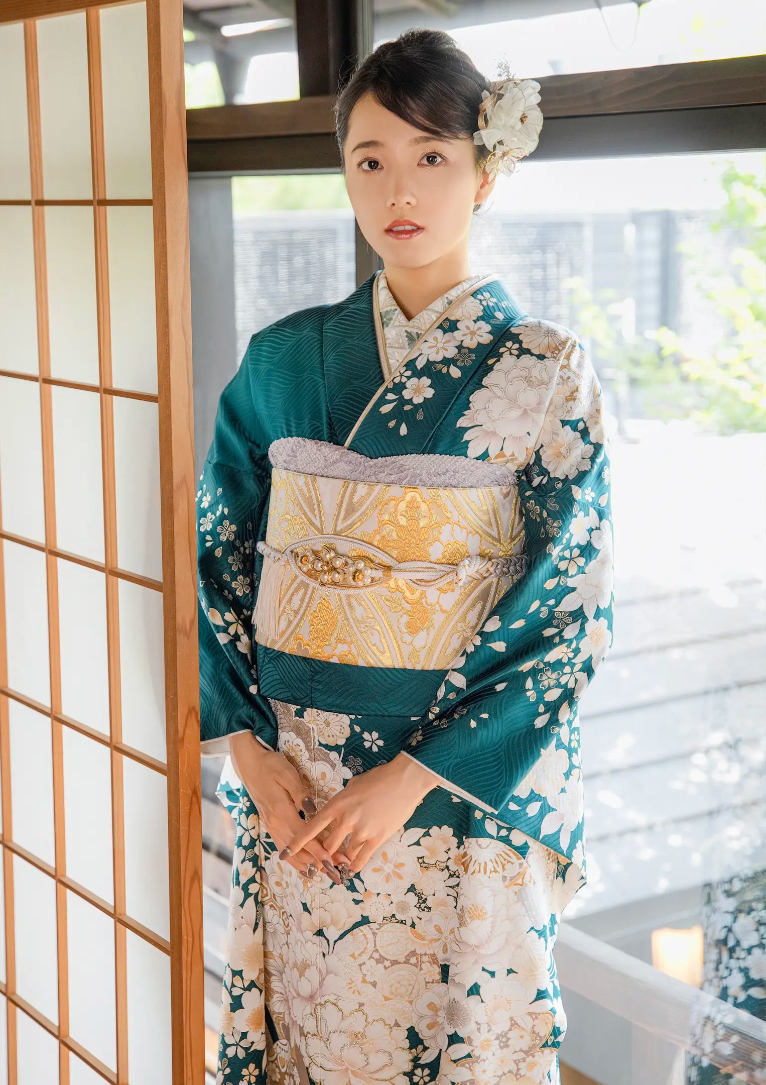 振袖ネットレンタル:青緑で爽やかに 】伝統美を表現した振袖/KH-500 振袖ネットレンタル:青緑で爽やかに 】伝統美を表現した振袖/KH-500