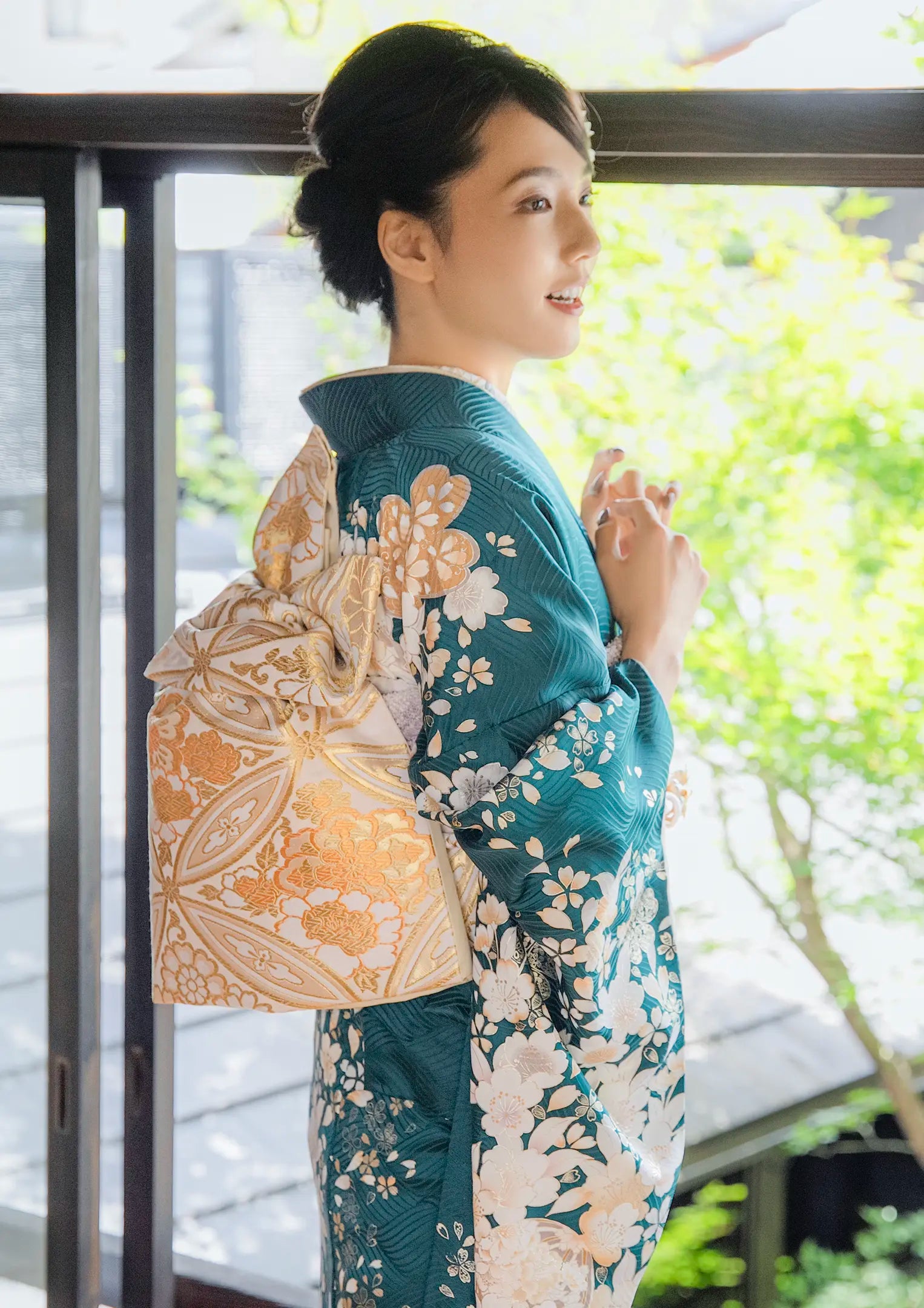 振袖ネットレンタル:青緑で爽やかに 】伝統美を表現した振袖/KH-500 振袖ネットレンタル:青緑で爽やかに 】伝統美を表現した振袖/KH-500