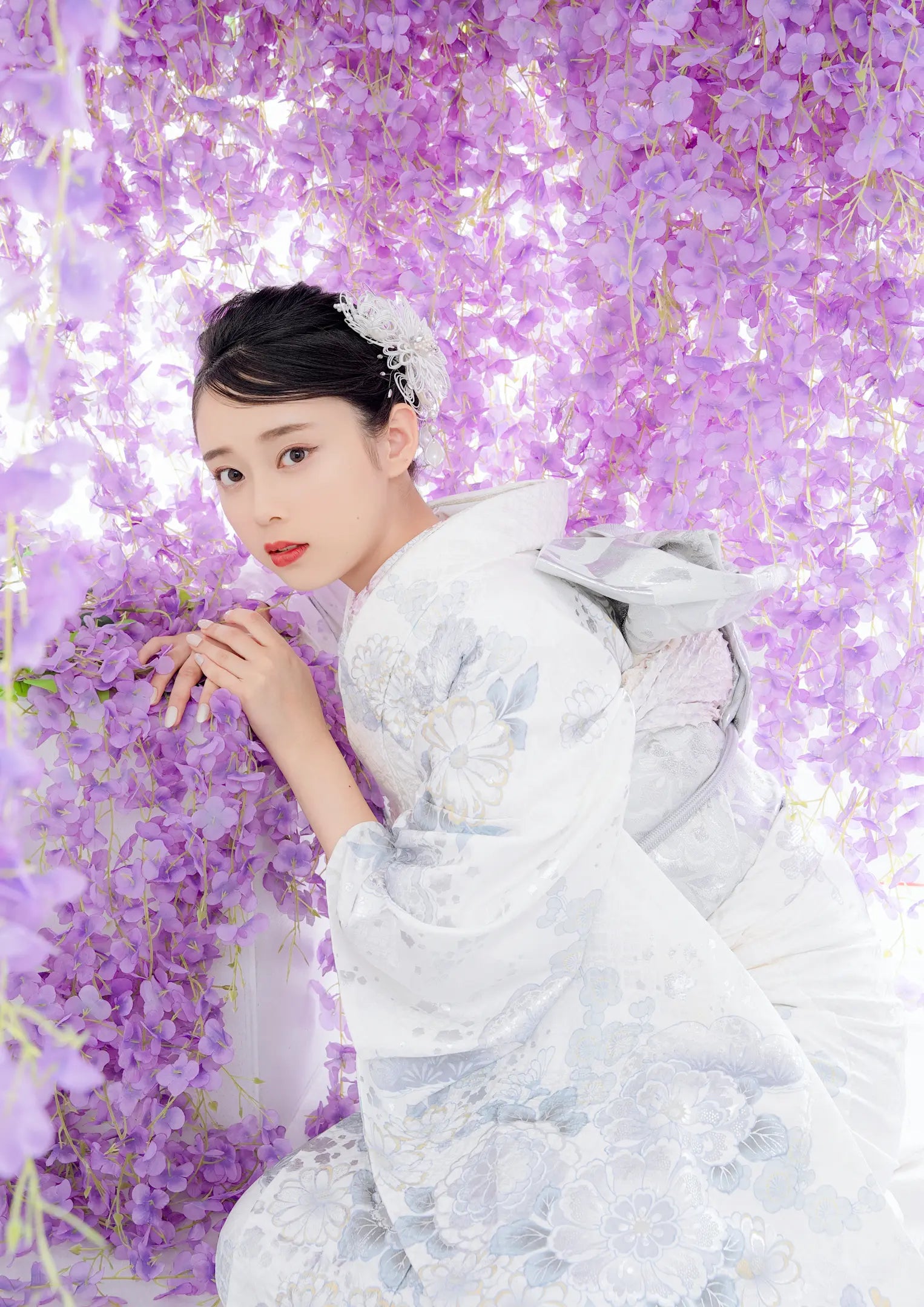 着物ふぁんた◇金糸　ラメ糸　暈し　花尽くし文様　小花散し　よろけ縞　美品　六通袋帯　 u1308 袋帯 金糸 振袖 金糸銀糸 四季花紋」六通柄 日本製