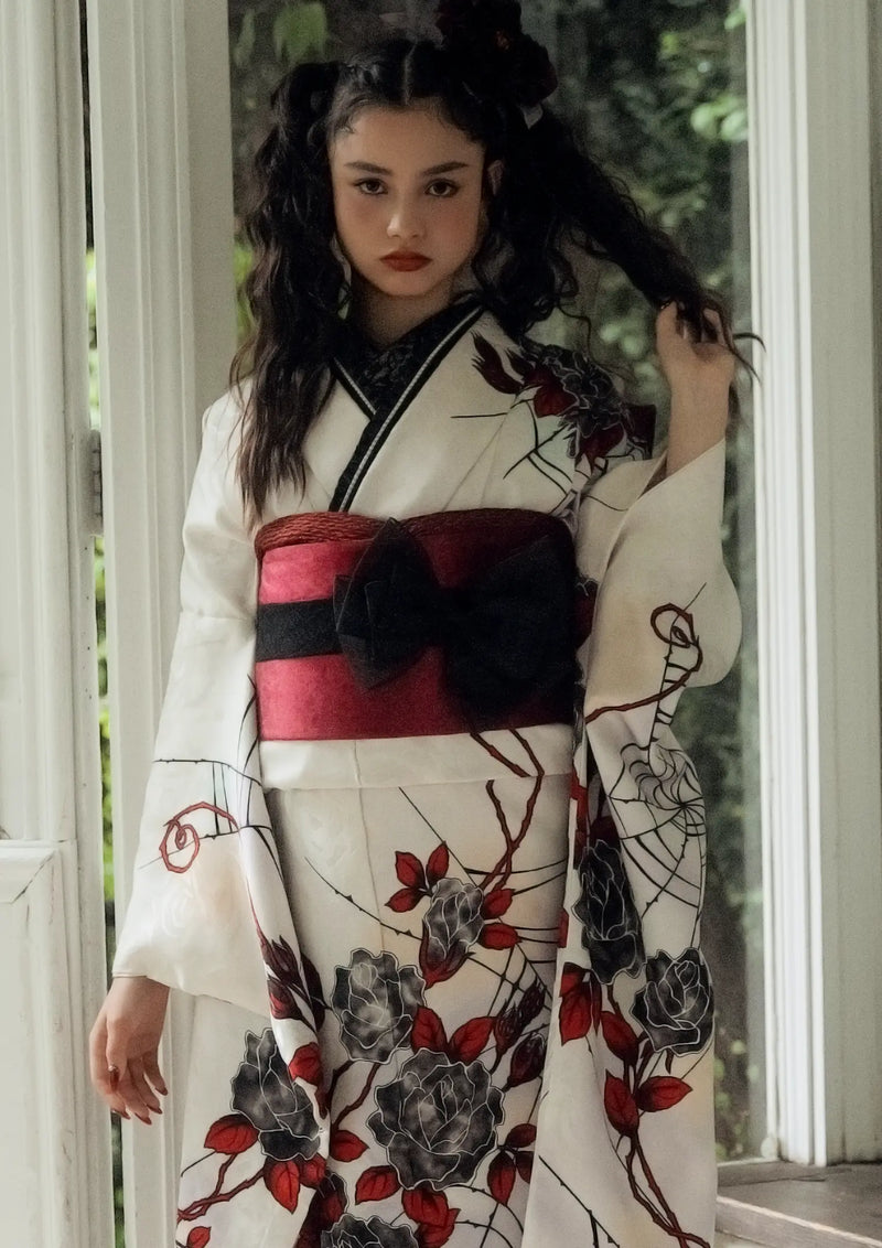 振袖ネットレンタル:雪原のバラ】洋風ゴシックスタイル/KH-521 振袖ネットレンタル:雪原のバラ】洋風ゴシックスタイル/KH-521