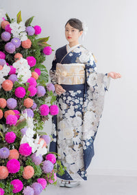 振袖ネットレンタル:気品ある紺 】白い花々と熨斗/KH-544 – kimono 振袖ネットレンタル:気品ある紺 】白い花々と熨斗/KH-544 – kimono