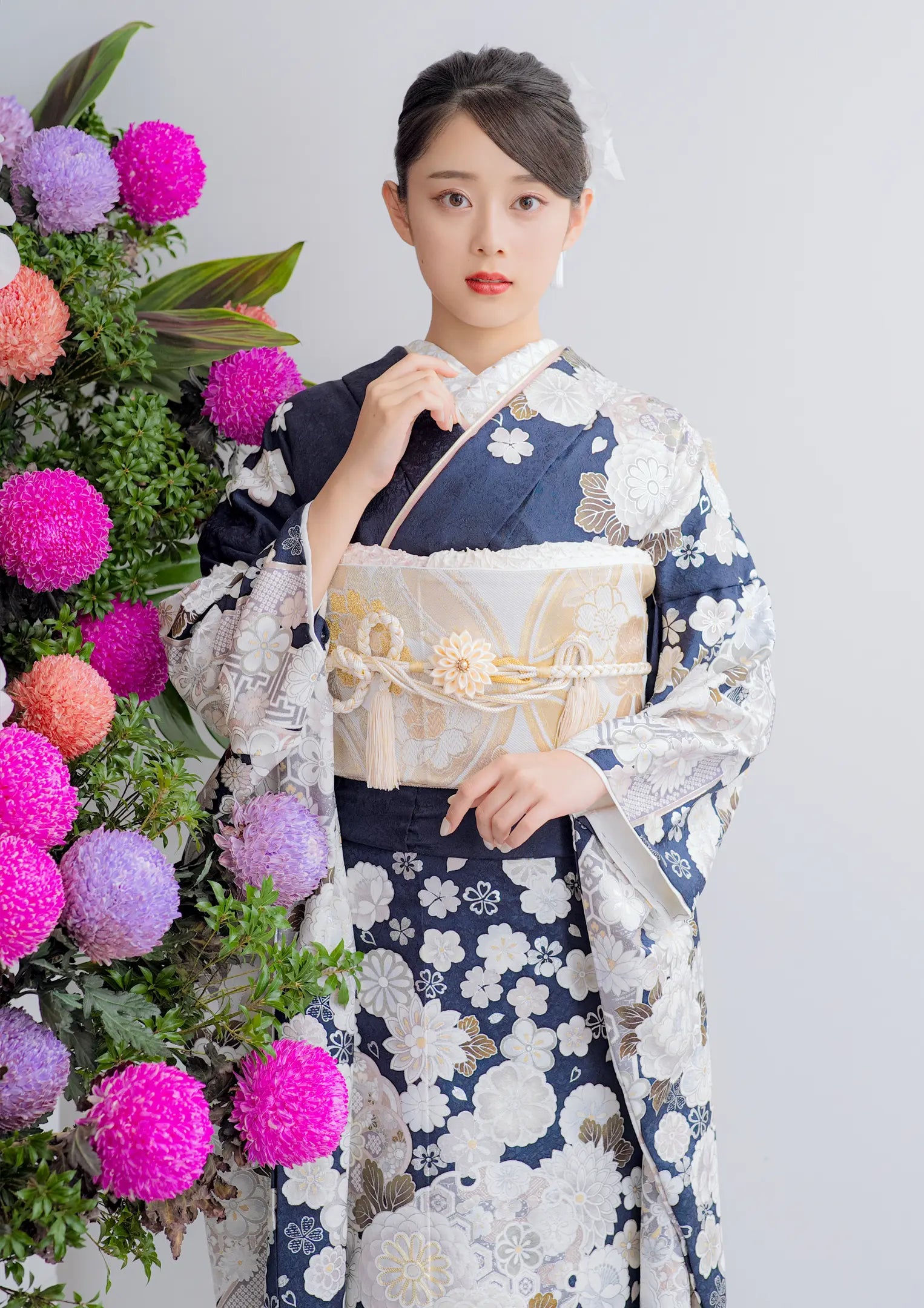 ゑり善 付け下げ 刺繍 桔梗 抽象花 絞り 籠目地紋 着物 104a d ゑり善 付け下げ 刺繍 桔梗 抽象花 絞り 籠目地紋 着物 104a d