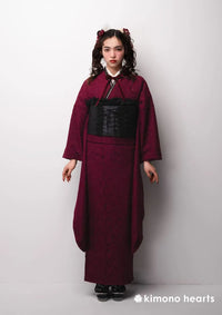 【振袖ネットレンタル：ワインレッドレース】ドレッシーに/KH-564