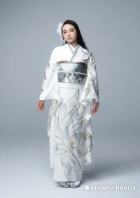 【振袖ネットレンタル：白に銀で品よく】艶やかに品よく/KH-587