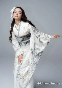 【振袖ネットレンタル：白に銀で品よく】艶やかに品よく/KH-587