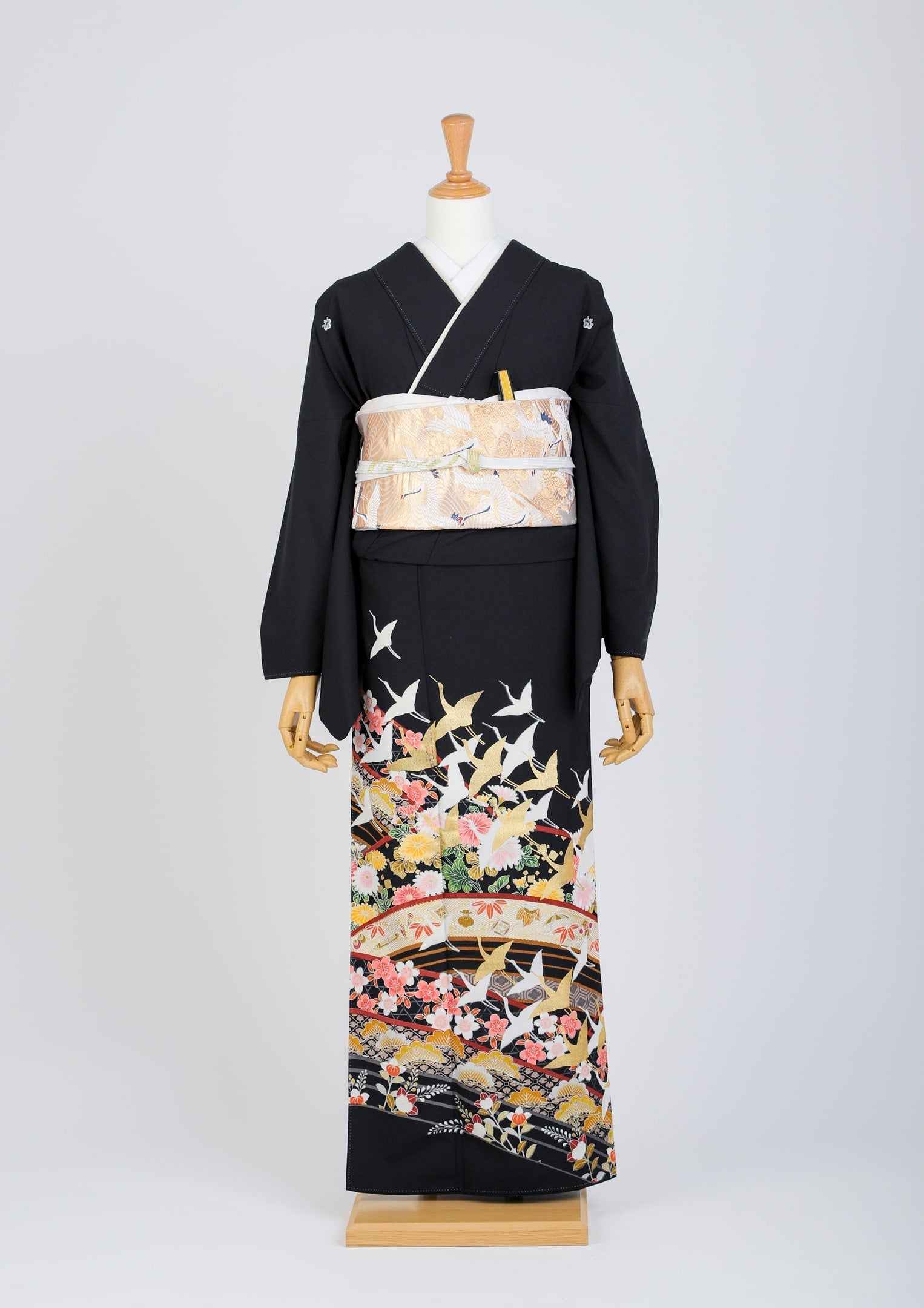黒留袖レンタル：鶴に祝い花】T-L3 – kimono-hearts-onlinestore