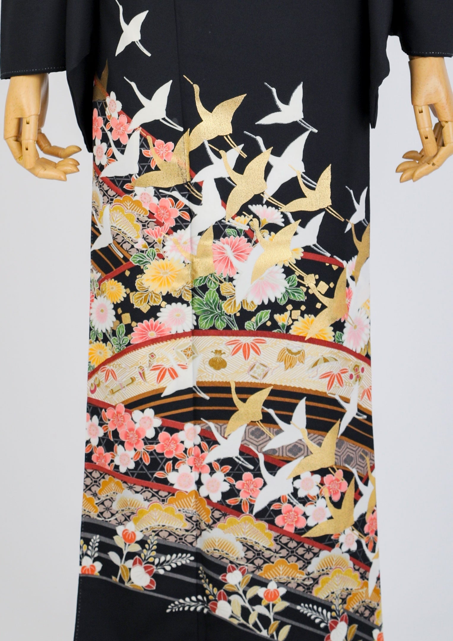 黒留袖レンタル：鶴に祝い花】T-L3 – kimono-hearts-onlinestore
