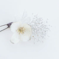 【髪飾り販売：成人式・卒業式に！白百合と水引のホワイト髪飾り2点セット】振袖・袴用和装ヘアアクセサリー/hair-002