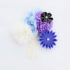 【髪飾り販売：成人式・卒業式に！ブルー＆パープルマムとつまみ風フラワーのタッセル付き髪飾りセット】振袖・袴用和装ヘアアクセサリー/hair-006