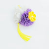 【髪飾り販売：成人式・卒業式に！パープルマムとイエロータッセル付き髪飾りセット】振袖・袴用和装ヘアアクセサリー/hair-007