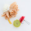 【髪飾り販売：成人式・卒業式に！ベージュフラワーとカーキつまみフラワーのタッセル付き髪飾りセット】振袖・袴用和装ヘアアクセサリー/hair-015