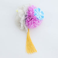 【髪飾り販売：成人式・卒業式に！ラベンダーマムとライトグレー花のタッセル付き髪飾りセット】振袖・袴用和装ヘアアクセサリー/hair-031