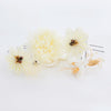【髪飾り販売：成人式・卒業式に！アイボリーフラワーとゴールドパーツの髪飾り6点セット】振袖・袴用和装ヘアアクセサリー/hair-034