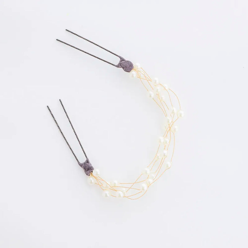 【髪飾り販売：成人式・卒業式に！パールガーランド風ヘアアクセサリー】振袖・袴用和装ヘアアクセサリー/hair-035