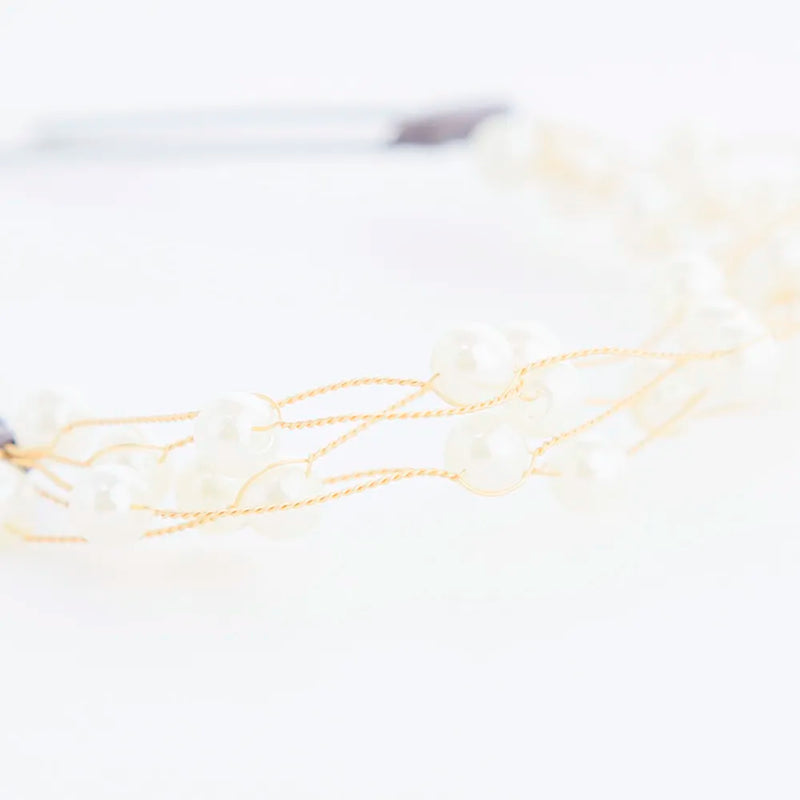 【髪飾り販売：成人式・卒業式に！パールガーランド風ヘアアクセサリー】振袖・袴用和装ヘアアクセサリー/hair-035