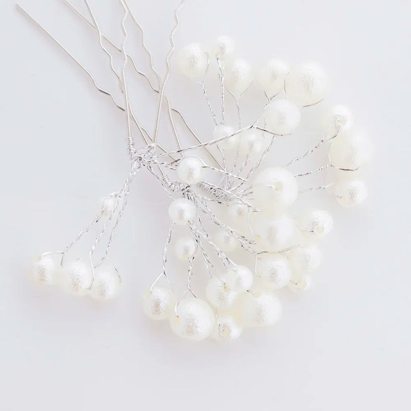 【髪飾り販売：成人式・卒業式に！パールビジュー細ワイヤーピック3本セット】振袖・袴用和装ヘアアクセサリー/hair-037