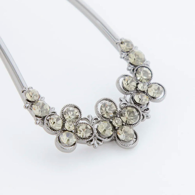 【髪飾り販売：成人式・卒業式に！夜会巻き用ビジューU字コーム】振袖・袴用和装ヘアアクセサリー/hair-038