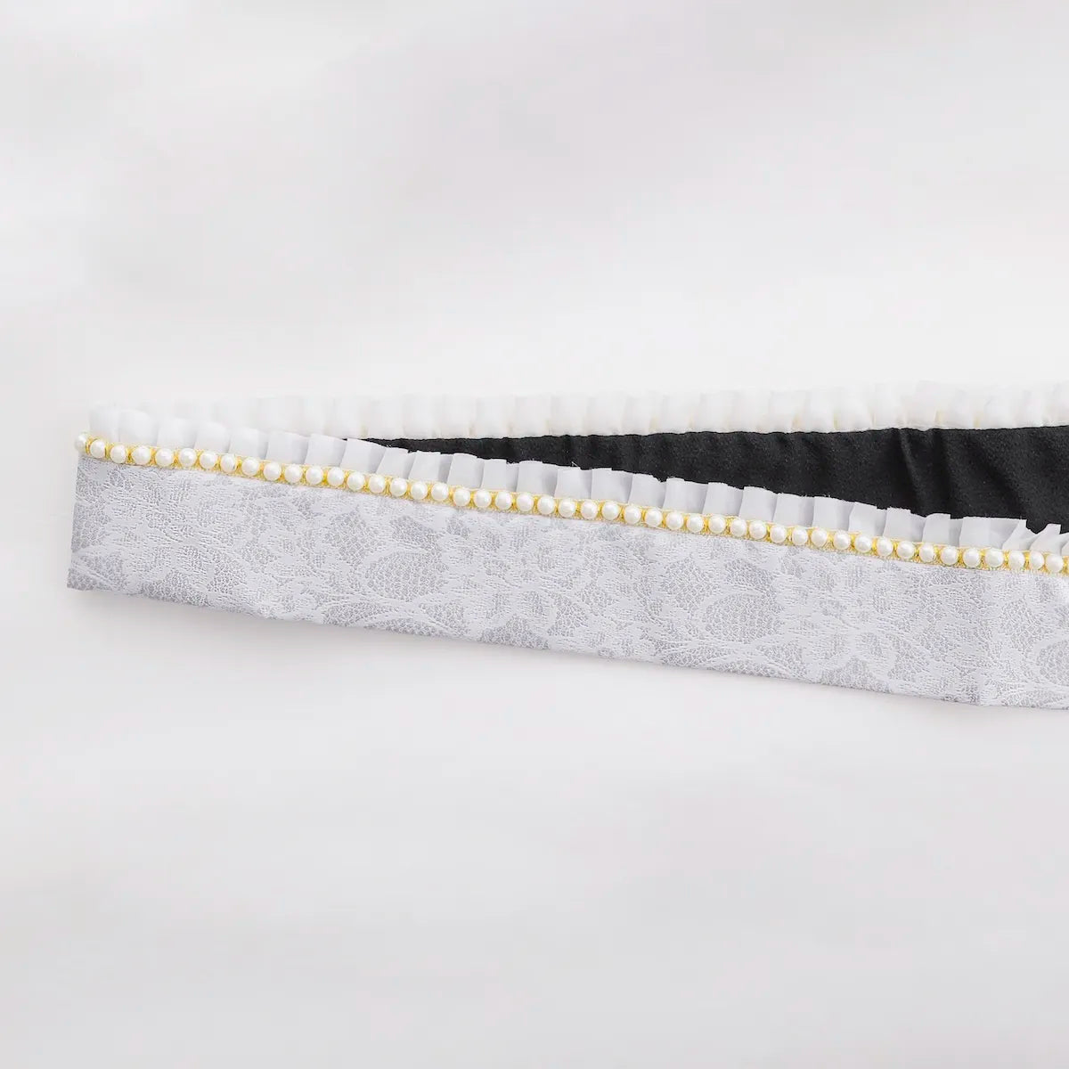 【重ね衿販売】成人式・卒業式 袴 ホワイトレース×パールの重ね衿｜振袖・袴用レース伊達衿和装小物