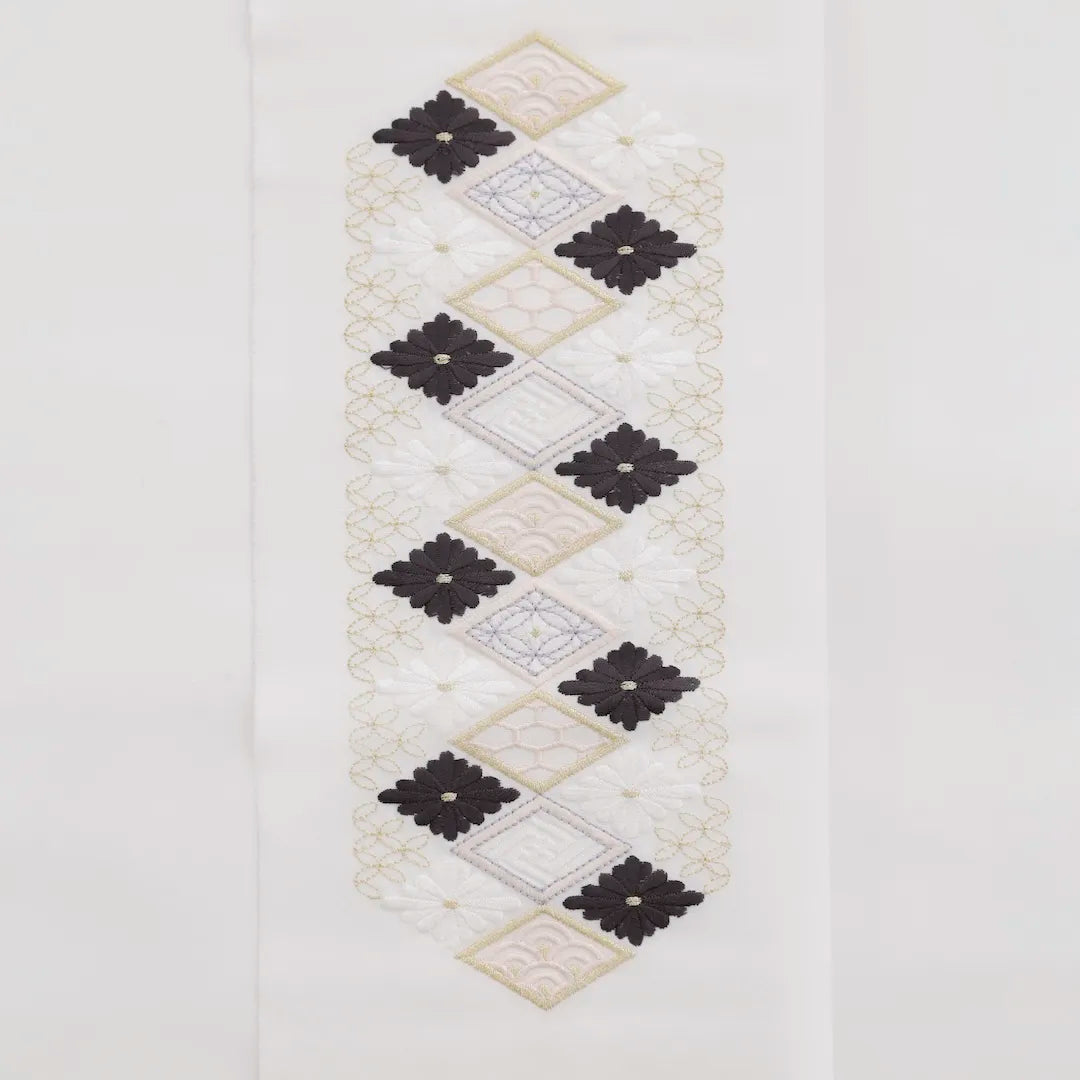 半衿:菊菱刺繍くすみ紫 – kimono-hearts-onlinestore 半衿:菊菱刺繍くすみ紫 – kimono-hearts-onlinestore