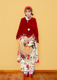 【振袖ネットレンタル：パッチワークレトロ】キュートで個性的/KH-534