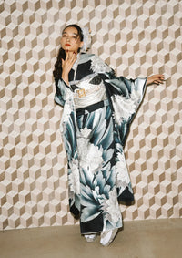 【振袖ネットレンタル：銀の華】モダンでシンプルなデザイン/KH-517