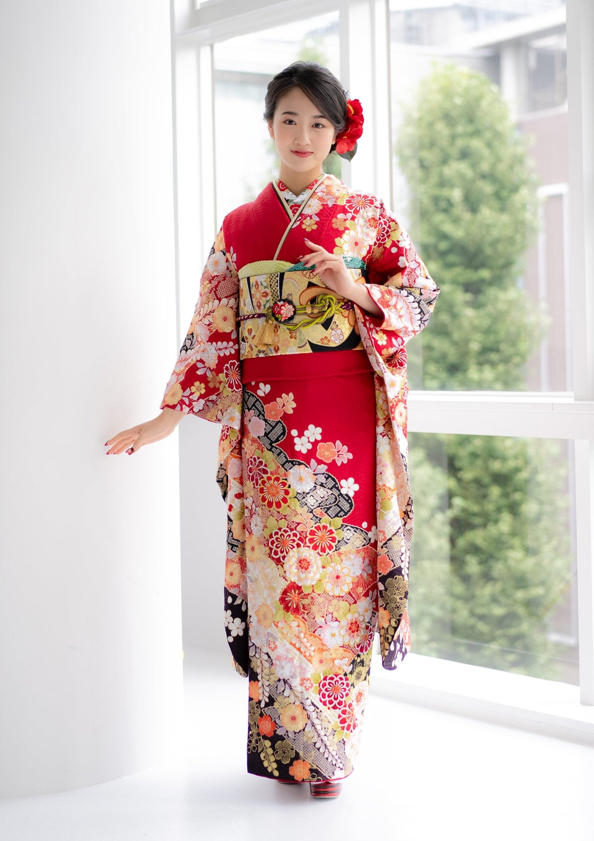 振袖ネットレンタル：赤と花】清く正しく美しく/KH-285 – kimono 