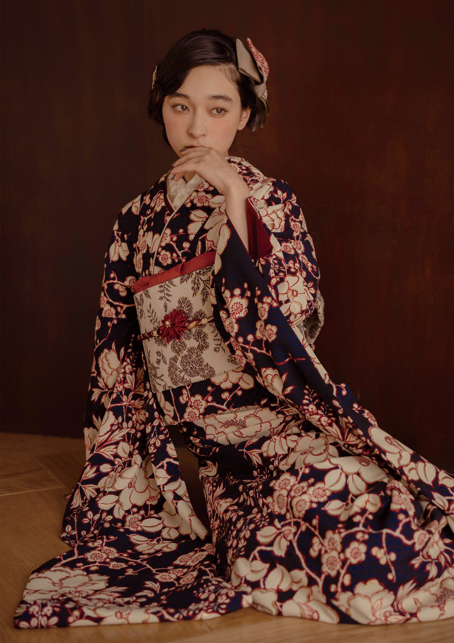 振袖ネットレンタル：紺色の夜】夜に咲く華/KH-453 – kimono-hearts