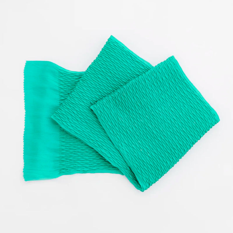 【帯揚げ販売：和装小物】ふくれエメラルドグリーン