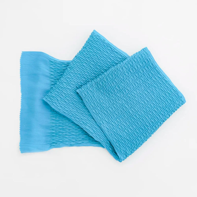 【帯揚げ販売：和装小物】ふくれターコイズブルー