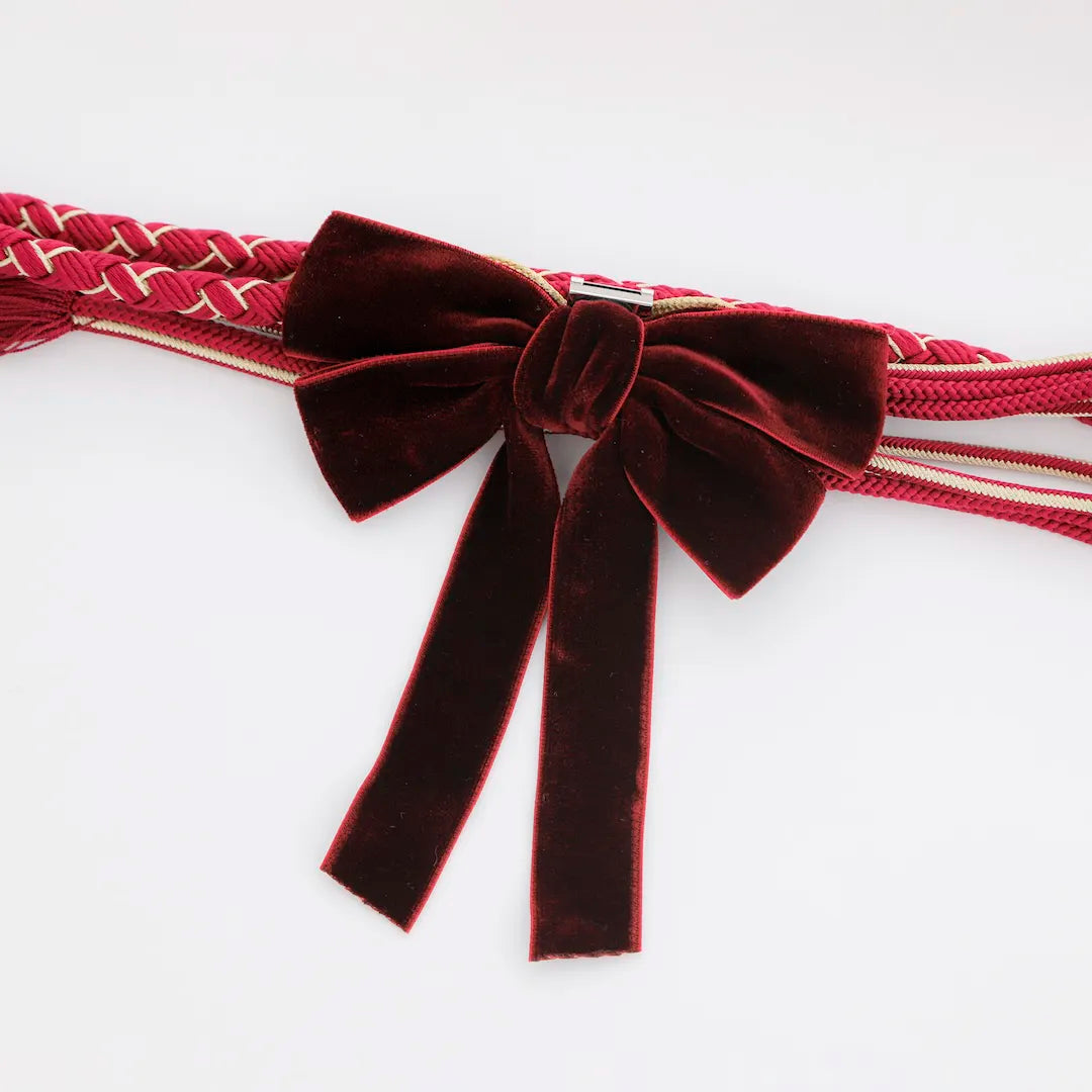 帯締め：ベロアリボングレージュ – kimono-hearts-onlinestore