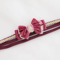 【帯締め販売】成人式ワインレッド×レースリボンの飾り帯締め｜振袖用ゴシックリボン和装小物