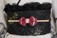 【帯締め販売】成人式ワインレッド×レースリボンの飾り帯締め｜振袖用ゴシックリボン和装小物